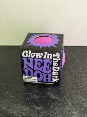 Glow In The Dark NeeDoh Stress Ball - Purple Pink mini size